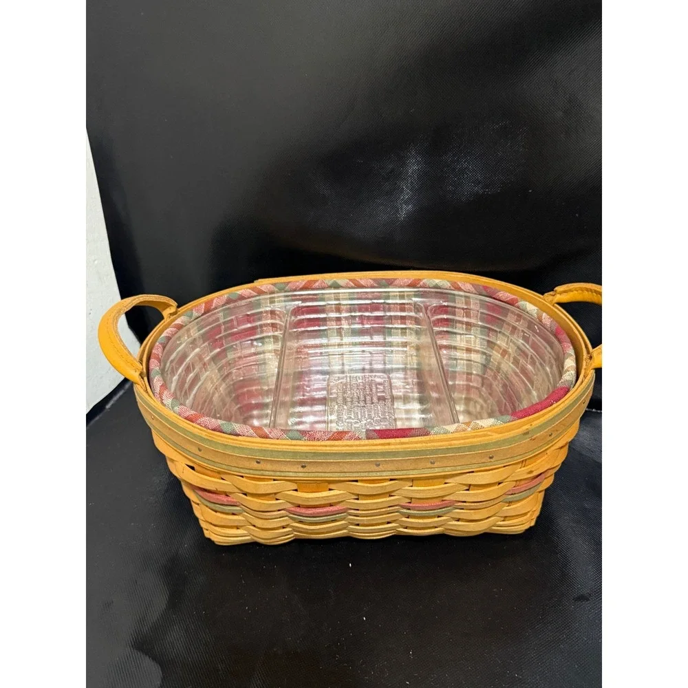 Longaberger 2001‎ Autumn Reflections Large Pail Blessings Basket Tartan Liner